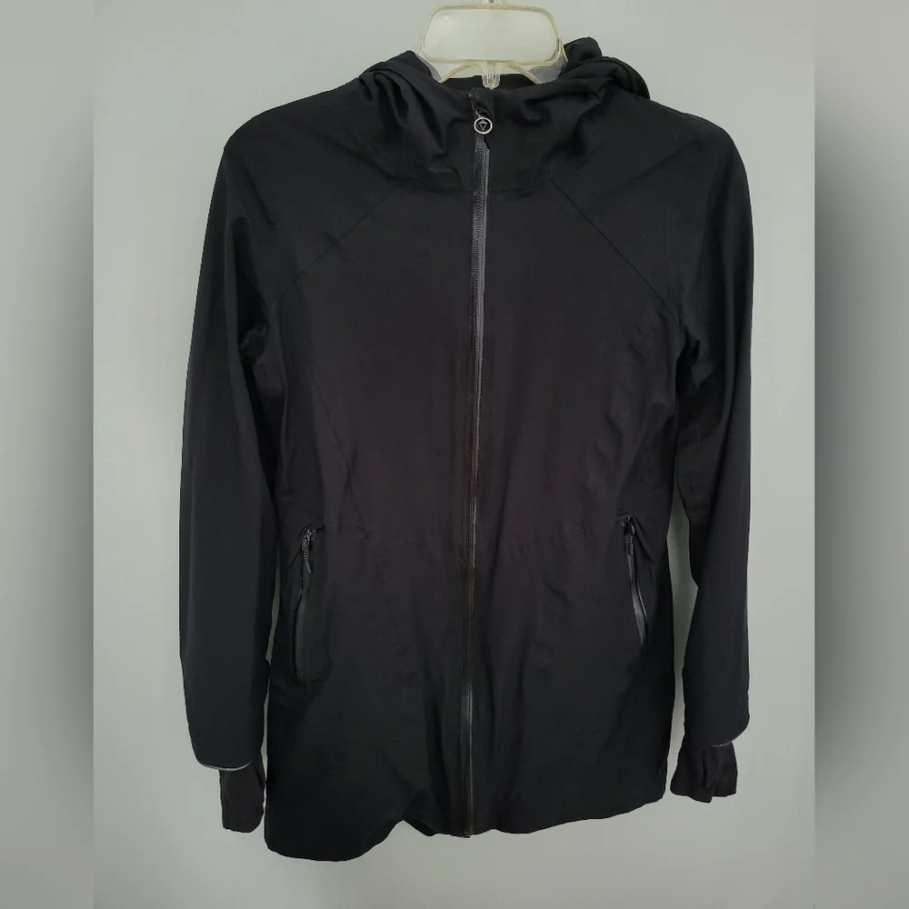 Lululemon | Ivivva Girls Size 14 Reversible Hooded Thumbholes Black Long‎ Jacket